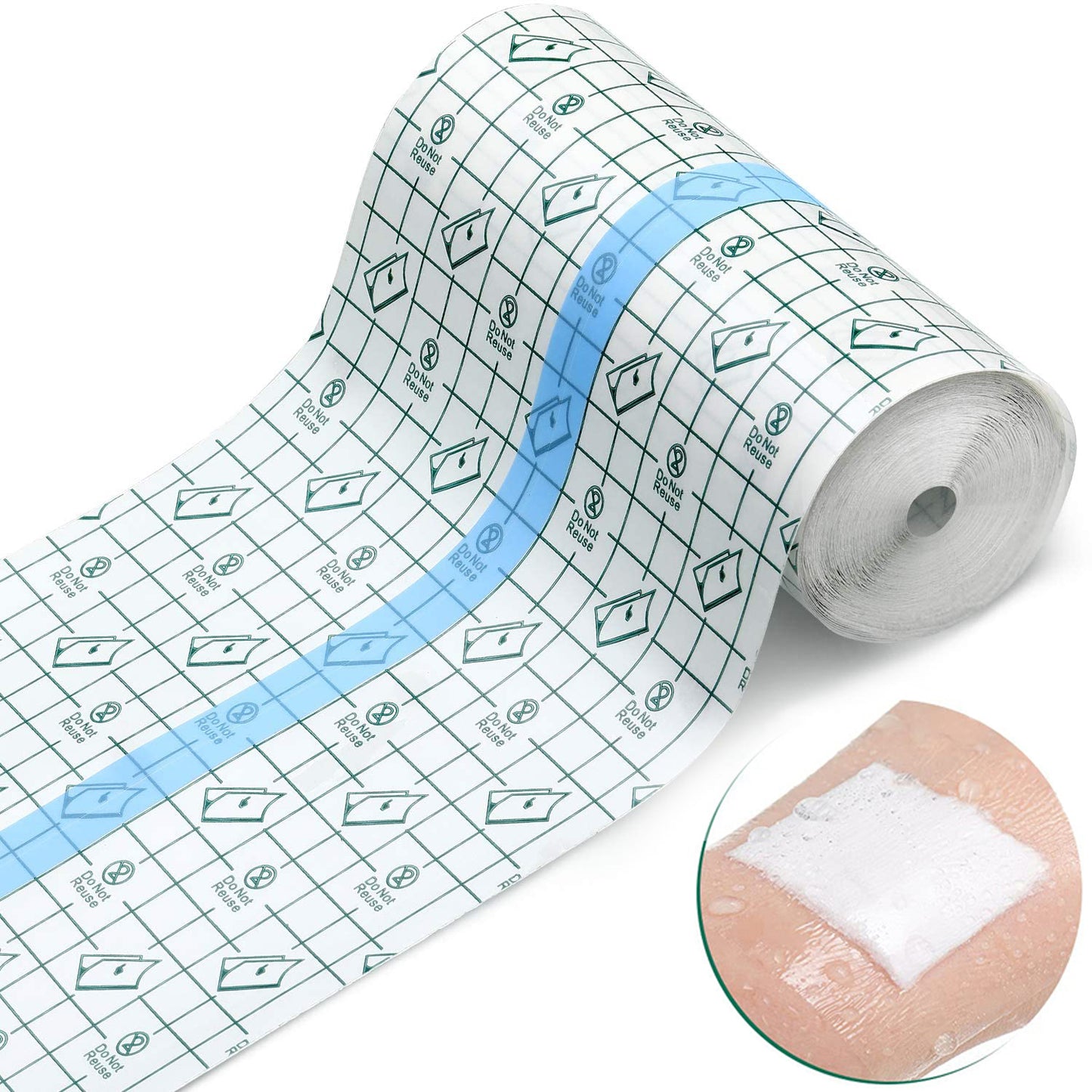 Anzailala Transparent Stretch Adhesive Bandage Clear Waterproof Bandages Dressing Tape for Shower Tattoos(15cm * 2 m)