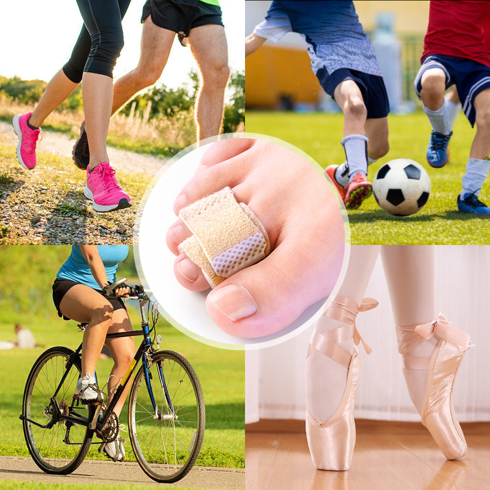 Anzailala Nylon 2Pcs Hammer Toe Straightener, Broken Toe Wraps,Toe Cushioned Bandages,Hammer Toe Splints For Correcting Hammer Toes, Broken Toes, Crooked Toes & Overlapping Toes Foot