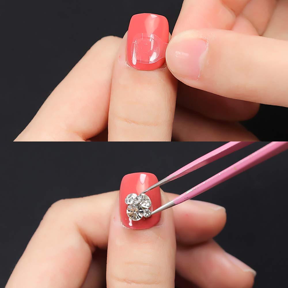 8 Sheets Double-sided Nail Jelly Sticker Waterproof Breathable Glue Tabs Jelly Glue Adhesive Tabs Super Sticky Fake Nail Glue Stickers for Manicure(8 sheets 192 pcs)
