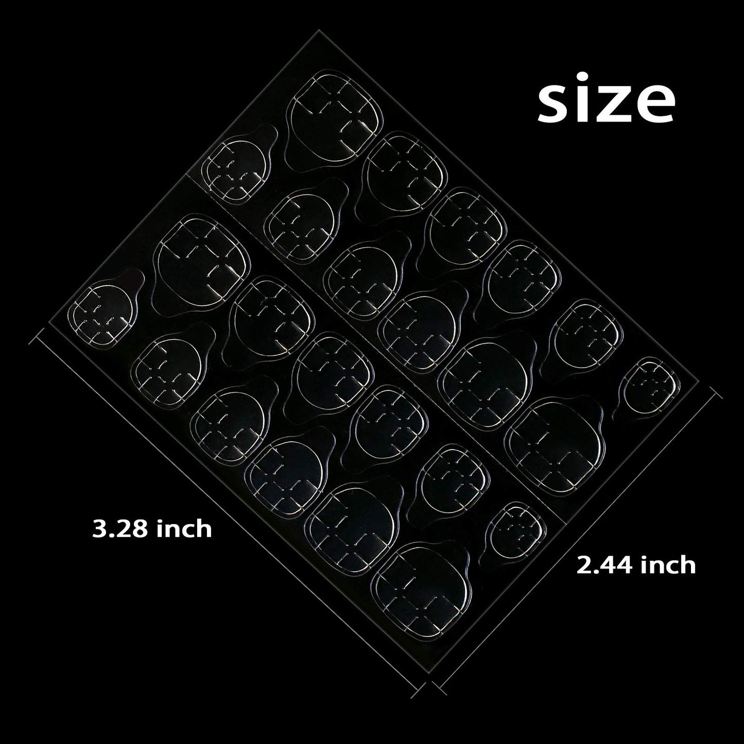 8 Sheets Double-sided Nail Jelly Sticker Waterproof Breathable Glue Tabs Jelly Glue Adhesive Tabs Super Sticky Fake Nail Glue Stickers for Manicure(8 sheets 192 pcs)