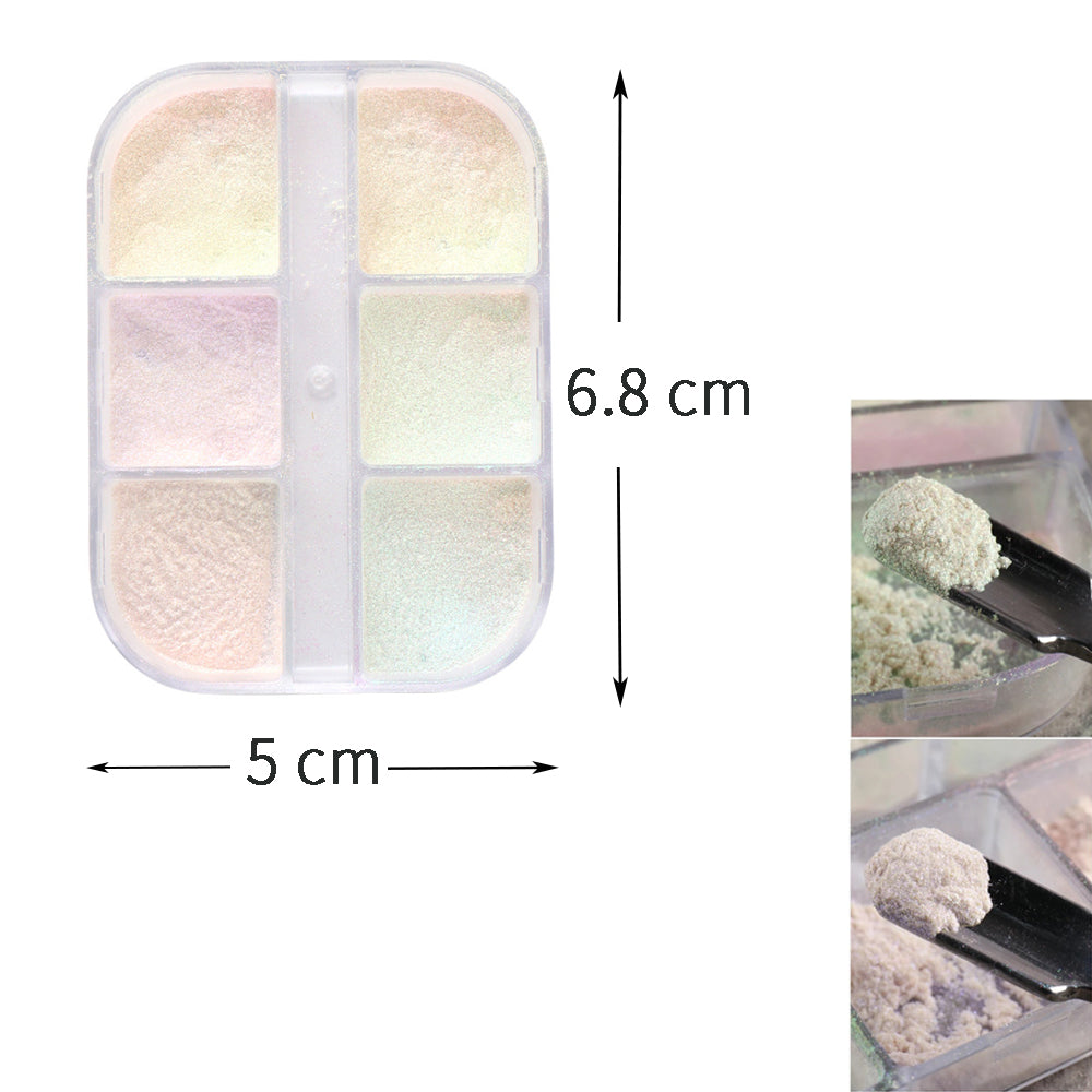 Chrome Nail Powder 6 Colours Nail Glitter Nail Art Accessories for Women