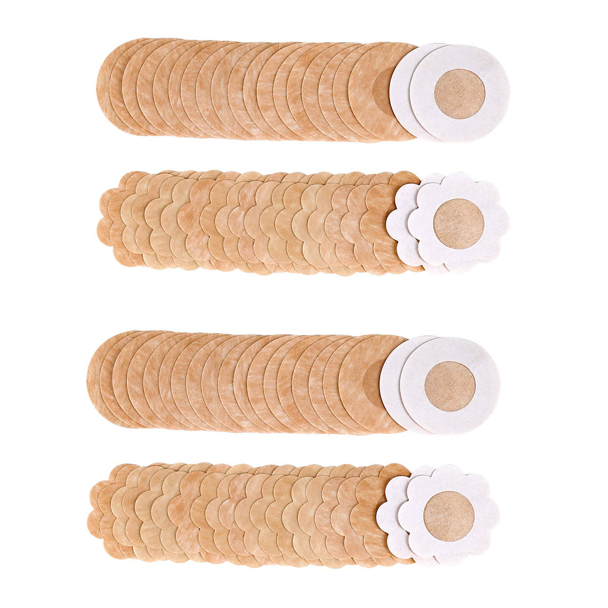 Anzailala 40 Pcs Nipple Covers Disposable Nipple Breast Covers for Women Breast Pasties Nipple Cover Sticker Flower and Round Pasties(20 Pairs)