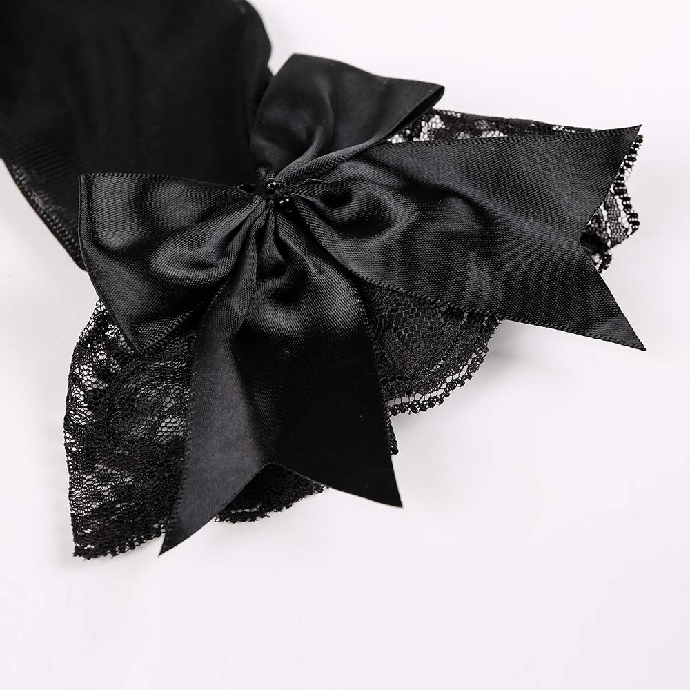 Anzailala Ladies Lace Gloves Elegant Short Gloves Courtesy Summer Gloves for Wedding Dinner Parties